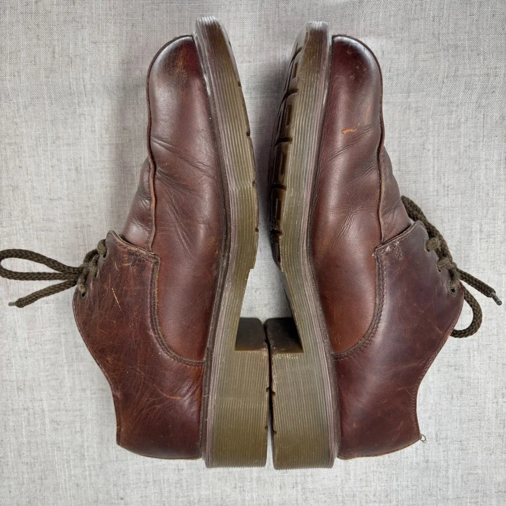 Vintage Dr Martens Oxford Brown Leather 3 Eye Made In England RARE Men Size 10